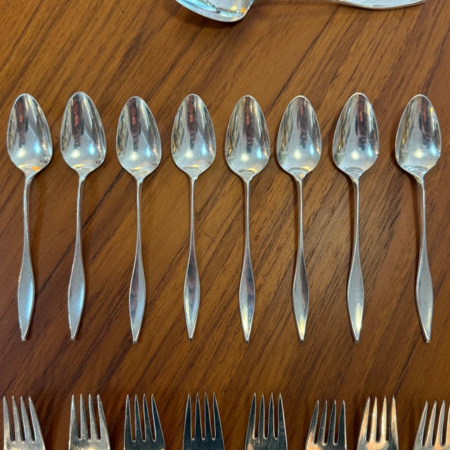 Reed & Barton 1950s Mid-Century Modern Reed & Barton Modern Sterling Silver Flatware by John Prip - 45 Pieces For Sale - Image 4 of 10