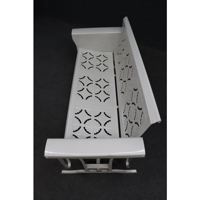 White 1950s Pie Crust Style Fully Restored White Metal Glider For Sale - Image 8 of 14