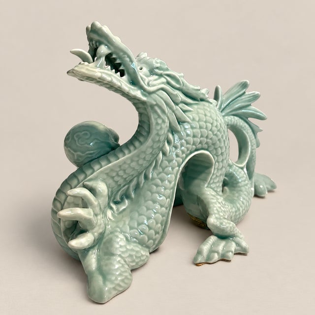 MCM Porcelain Celadon Andrea by Sadek Dragon Figurine For Sale In Naples, FL - Image 6 of 8