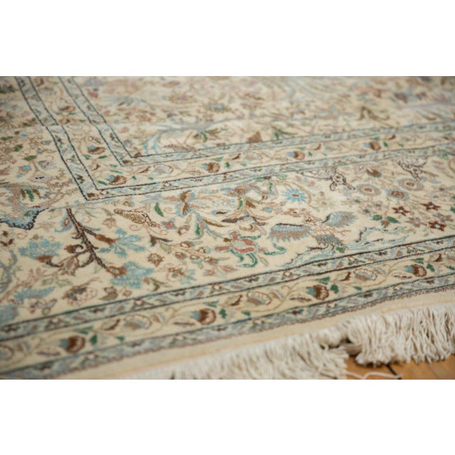 1950s Vintage Persian Tabriz Forest Scene Square Wool Carpet For Sale - Image 10 of 14