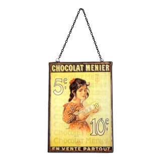 Late 20th Century Vintage French Chocolat Menier Publicity Poster For Sale