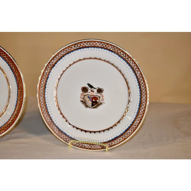 Pair of 19th Century Armorial Plates For Sale - Image 4 of 8