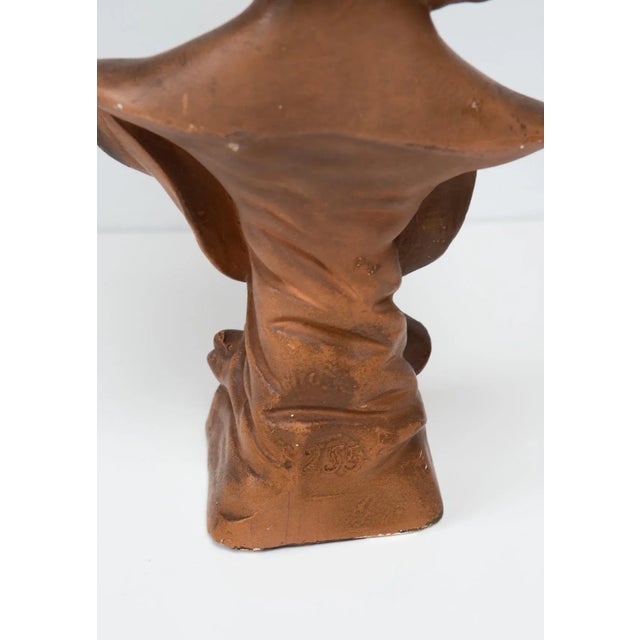 Sculpture Materials Art Nouveau French Plaster Bust of a Young Woman, 1890s-1910s For Sale - Image 7 of 10