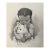 1940s Original Signed Graphite Illustration of Child Embracing Terrier Dog, 10.5 × 8.5 In. For Sale
