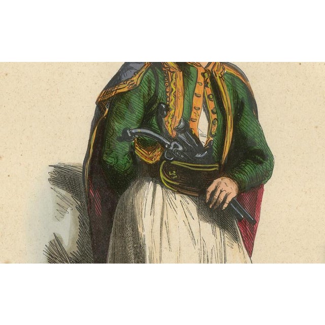Greek Man in Traditional Dress, 1845, Hand-Coloured Lithograph For Sale - Image 4 of 10