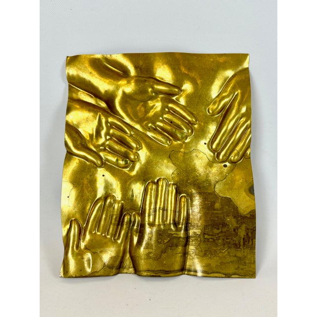 Brass Piura Wall Plaque or Relief attributed to Barbro Bäckström, 1978 For Sale - Image 11 of 11