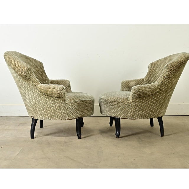 French Pair of 19th Century Napoleon III Club Chairs For Sale - Image 9 of 12