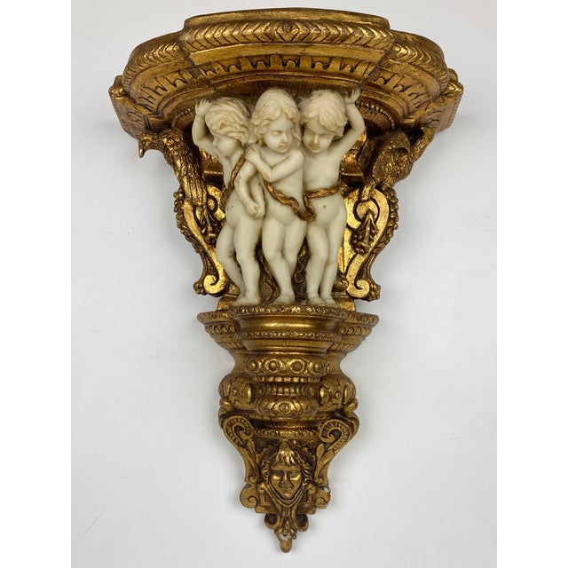 Late 19th Century Neoclassical Wall Console in Gold-Leaf Gilded Wood For Sale - Image 15 of 15