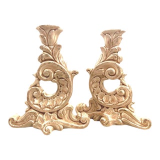1940s Floraline Candle Holder by Florence Ceramics - a Pair For Sale