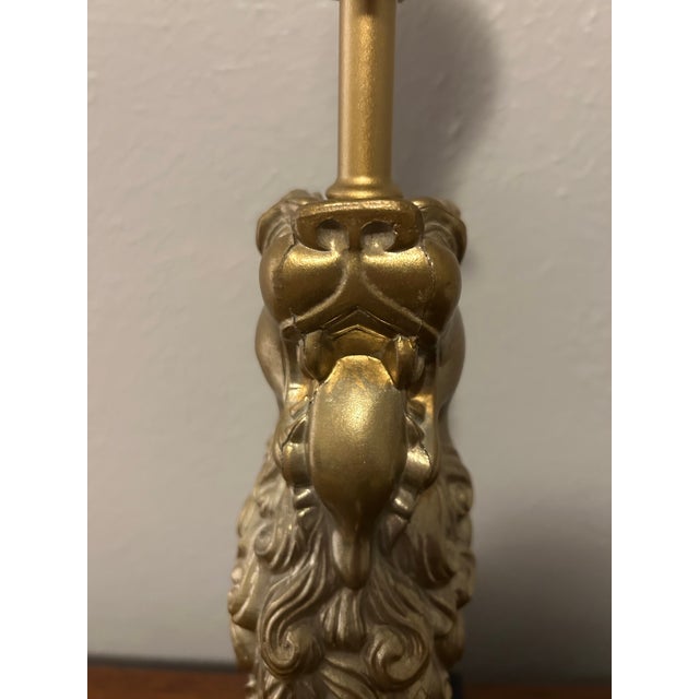 Vintage Robert Abbey Lion Lamp For Sale In Denver - Image 6 of 10