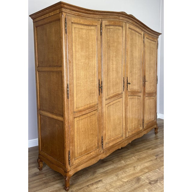 Vintage French Louis XVI Style Wardrobe in Oak For Sale - Image 5 of 12