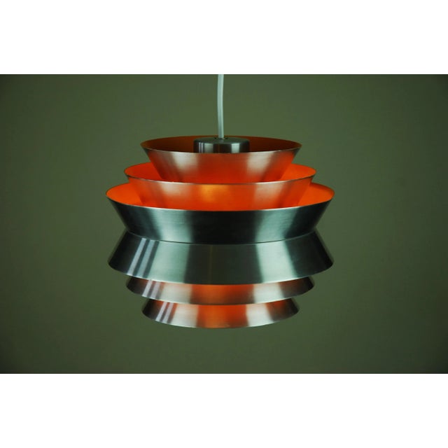 Vintage Swedish Trava Pendant Lamp by Sigurd Lindkvist aka Carl Thore for Granhaga Metallindustri For Sale - Image 9 of 9