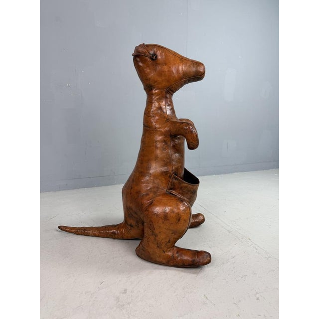 Very decorative leather “Kangaroo” magazine holder, designed by Dimitri Omersa for Abercrombie & Fitch, circa 1960s. These...