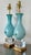 Tiffany Blue Vintage Italian Murano Glass Lamps - A Pair For Sale - Image 8 of 12