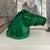 Bright Green horse head sculpture figure. From an antique CT estate.