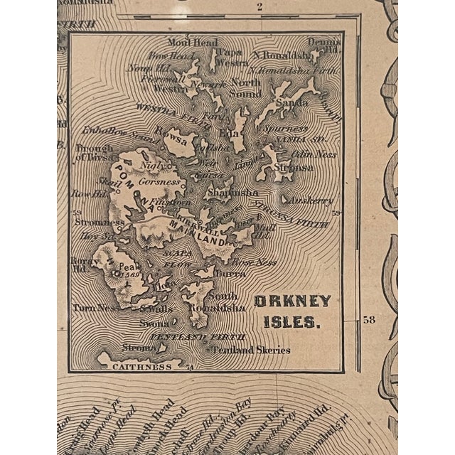 Wood Antique Map of Scotland Framed For Sale - Image 7 of 9