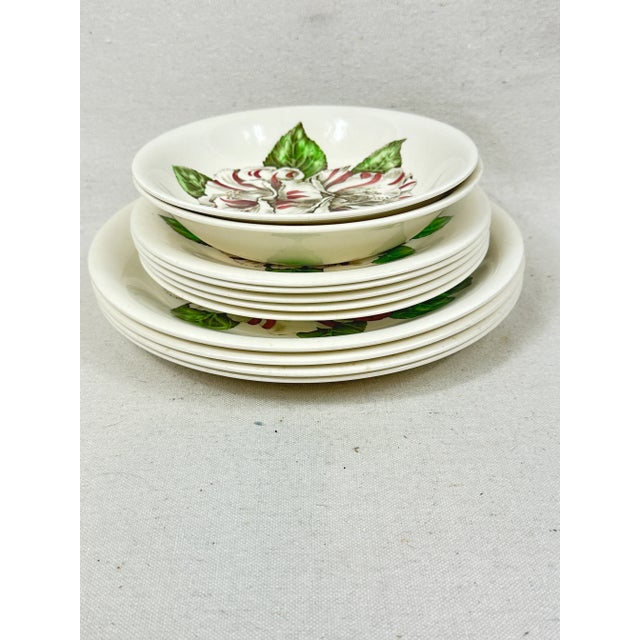 Mid-Century Modern Vintage Johnson Bros. Camellia Plates For Sale - Image 3 of 9