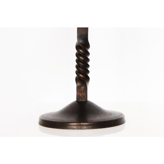 French Brown Wrought Iron Candelabras by Charles Piguet, 20th Century, Set of 2 For Sale - Image 5 of 16