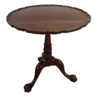 Legacy Furniture Solid Mahogany Pie Crust Lamp Table For Sale