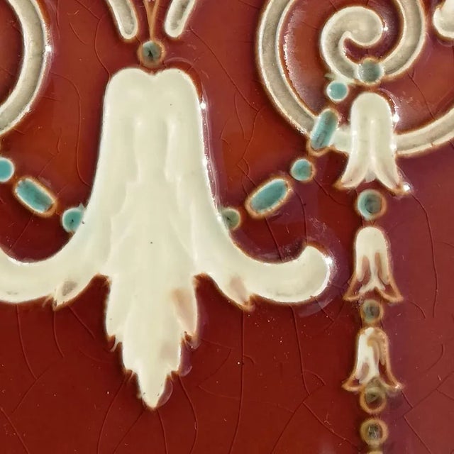 Art Deco Glazed Relief Tile by Gilliot, 1920 For Sale - Image 3 of 12