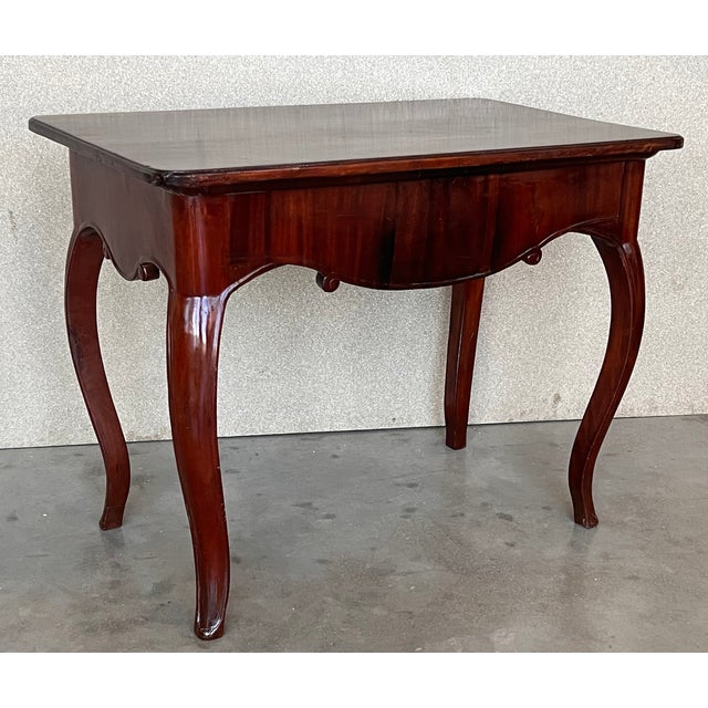 19th Spanish Walnut Drawer Side Table With Cabriole Legs For Sale - Image 9 of 11