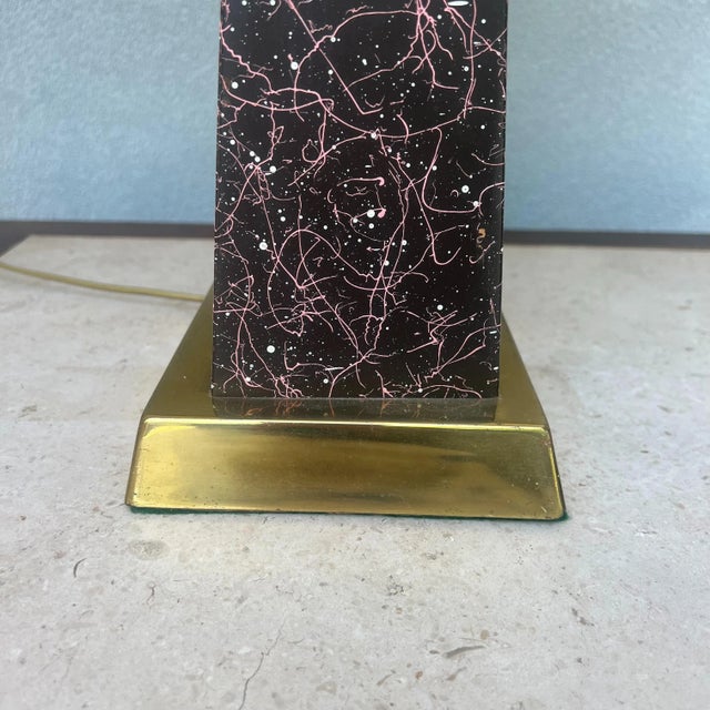 Mid-Century Modern Obelisk Table Lamp With String Shade For Sale In Charleston - Image 6 of 11