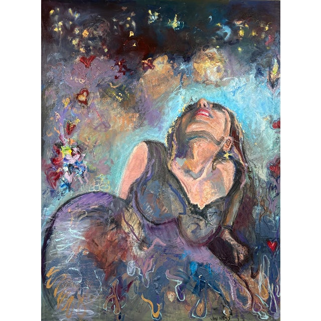 “Dreaming", Figurative Original Oil Paintings, Statement Piece, One-of-a-Kind For Sale - Image 9 of 14