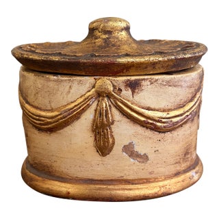 Hollywood Regency Italian Giltwood Lidded Box For Sale
