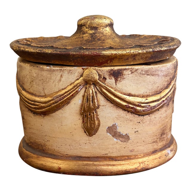 Hollywood Regency Italian Giltwood Lidded Box For Sale