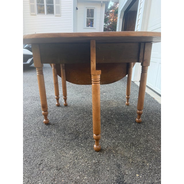 Antique Restored Oak Gate Leg Drop Leaf Dining Table With Drawer For Sale - Image 11 of 16