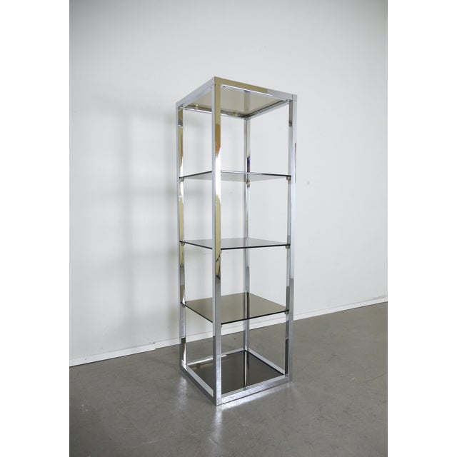 Chrome and Glass Freestanding Shelf in the style of Milo Baughman, Germany, 1970s For Sale - Image 10 of 18