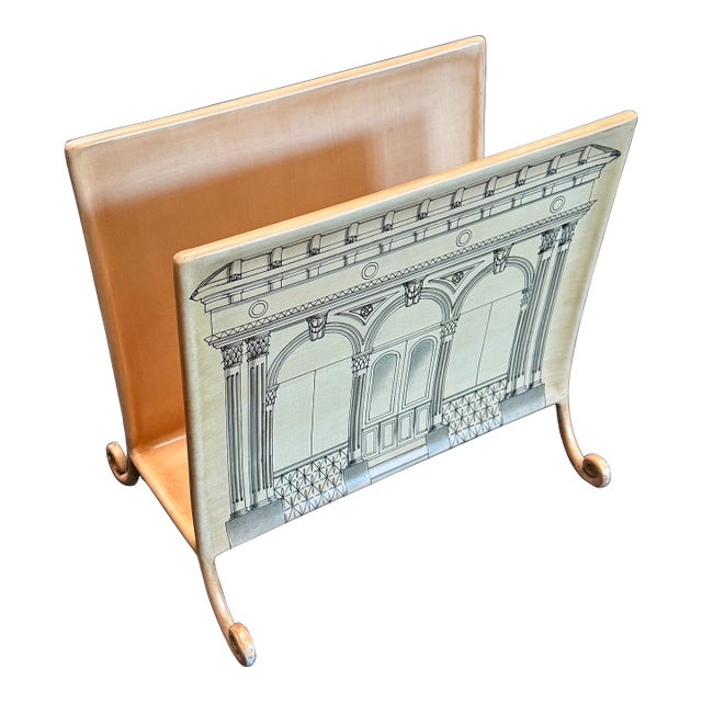Mid 20th Century Piero Fornasetti Style Magazine Rack For Sale