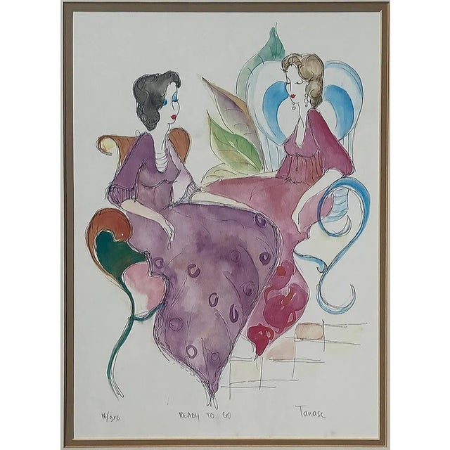 "Ready to Go" Framed Color Lithograph by Tanase, Pencil Signed & Numbered 16/350 Offered for sale is a framed color...