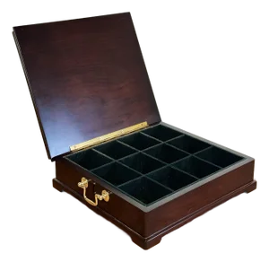 Vintage Bombay Company Wood and Velvet Lined Tea Chest