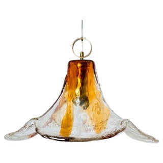 Orange Petal Pendant Lamp by Carlo Nason for Mazzega, 1970 For Sale