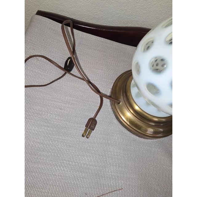 Mid-Century Modern Vintage White Coin Dot Coin Dot Lamp For Sale - Image 3 of 13