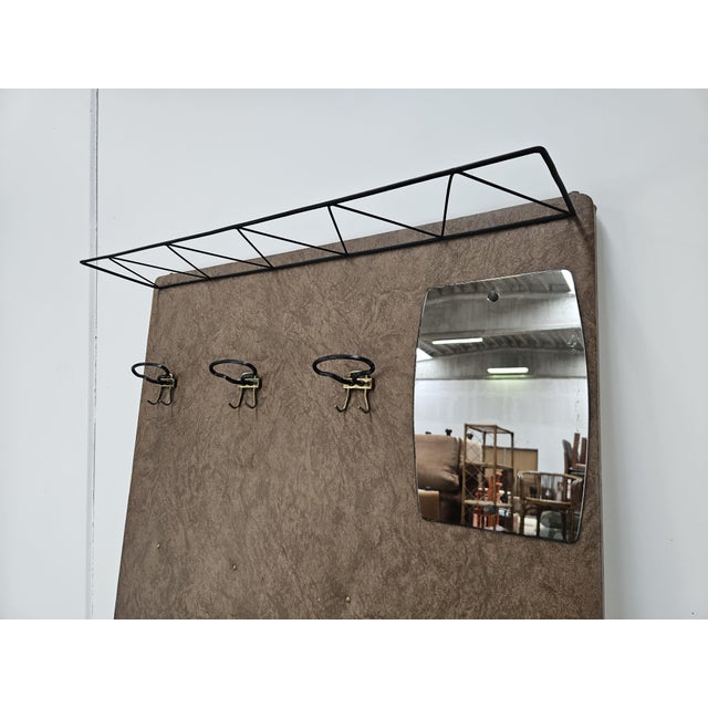 Mid-Century Modern Mid-Century Modern Wall Coat Rack in Skai with Mirror, 1960 For Sale - Image 3 of 14