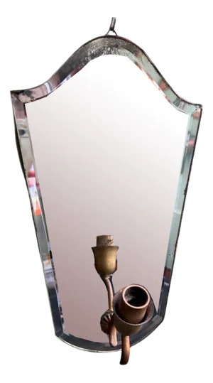 Wall Lamps in Engraved Ground Mirror, Set of 2