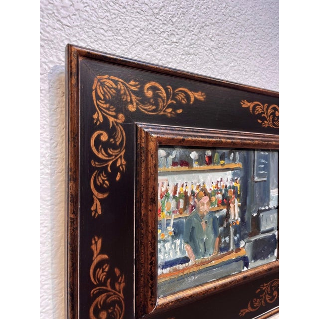 Contemporary What Are You Having by Clyde Steadman | Oil Painting of a bartender at a bar For Sale - Image 3 of 3