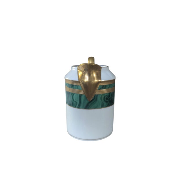 Ceramic Vintage Christian Dior Guadron Malachite Fine China Milk Creamer Pitcher For Sale - Image 7 of 17