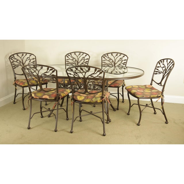 Woodard Heritage Cast Aluminum Patio Table + 6 Chairs Dining Set Chairish