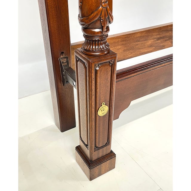 Hickory Chair Co. Attributed Queen-Size Reed and Ribbon Four-Poster Bed For Sale - Image 10 of 14