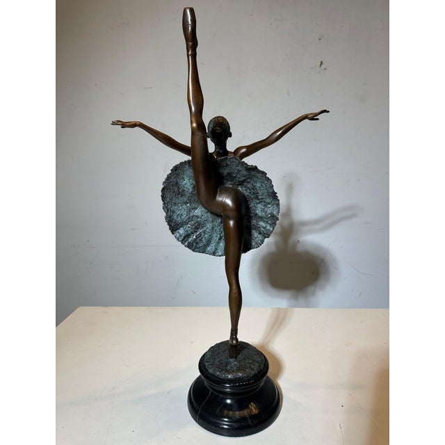 Bronze Ballerina Statue after Degas For Sale - Image 4 of 6