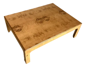 Large Vintage Burlwood Rectangular Coffee Table