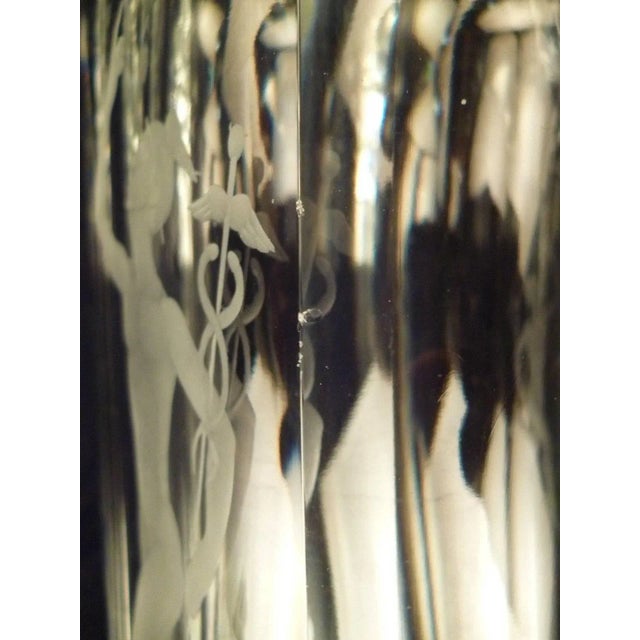 Large Faceted Art Deco Vase with Engraved Mercury by Elis Bergh for Kosta Boda For Sale - Image 9 of 11