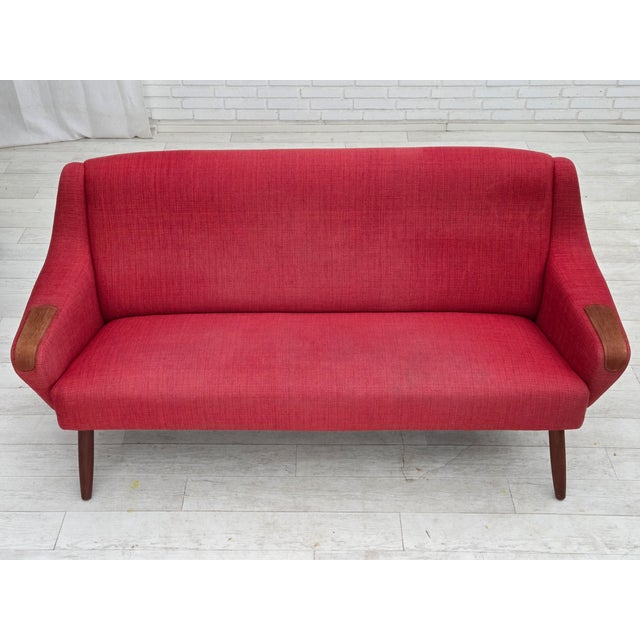 Wood Danish 2-Seater Sofa in Furniture Fabric and Teak, 1970s For Sale - Image 7 of 18