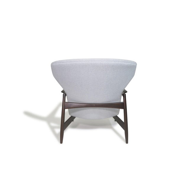 Mid 20th Century Restored Ib Kofod Larsen Highback Lounge Chair and Ottoman in New Fabric For Sale - Image 11 of 14