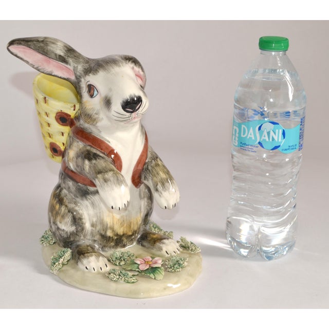 Gray Italian Collectible Handmade Rabbit Bunny Animal Ceramic Figurine Arts & Crafts For Sale - Image 8 of 14