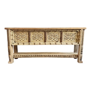 Agra Raw Old Door Console Table For Sale