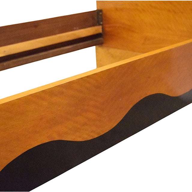 Black Art Deco Bed in Veneered Wood, 1920s For Sale - Image 8 of 13